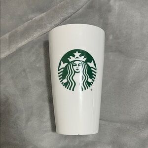 Starbucks Classic Green Logo White Tumbler 12 Oz Ceramic